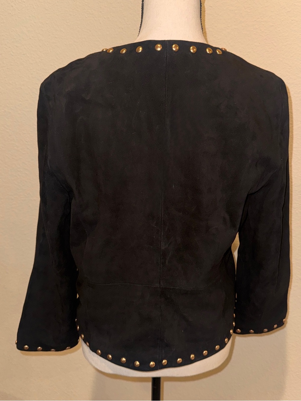 Kate Spade Black Suede Jacket with Gold Studs - Picture 3 of 8
